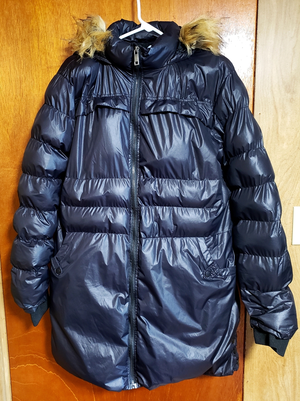 Women's Cherfly Brand Puffer Coat with Faux-Fur Trim Size XL